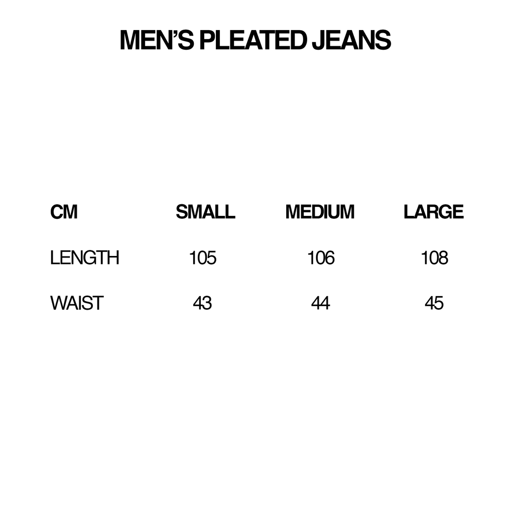 Men's Wide Leg Pleated Jeans